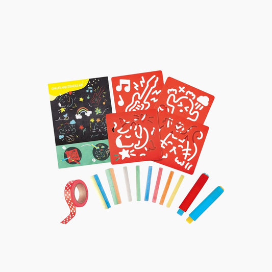 Hape Chalks And Stencils Art Set