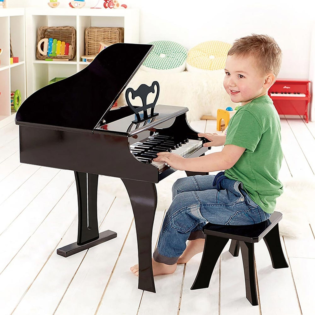 HapeHappyGrandPiano_BlackElegantWoodenToyPianoforEarlyMusicalExploration6943478008892_7_framed - HUNA