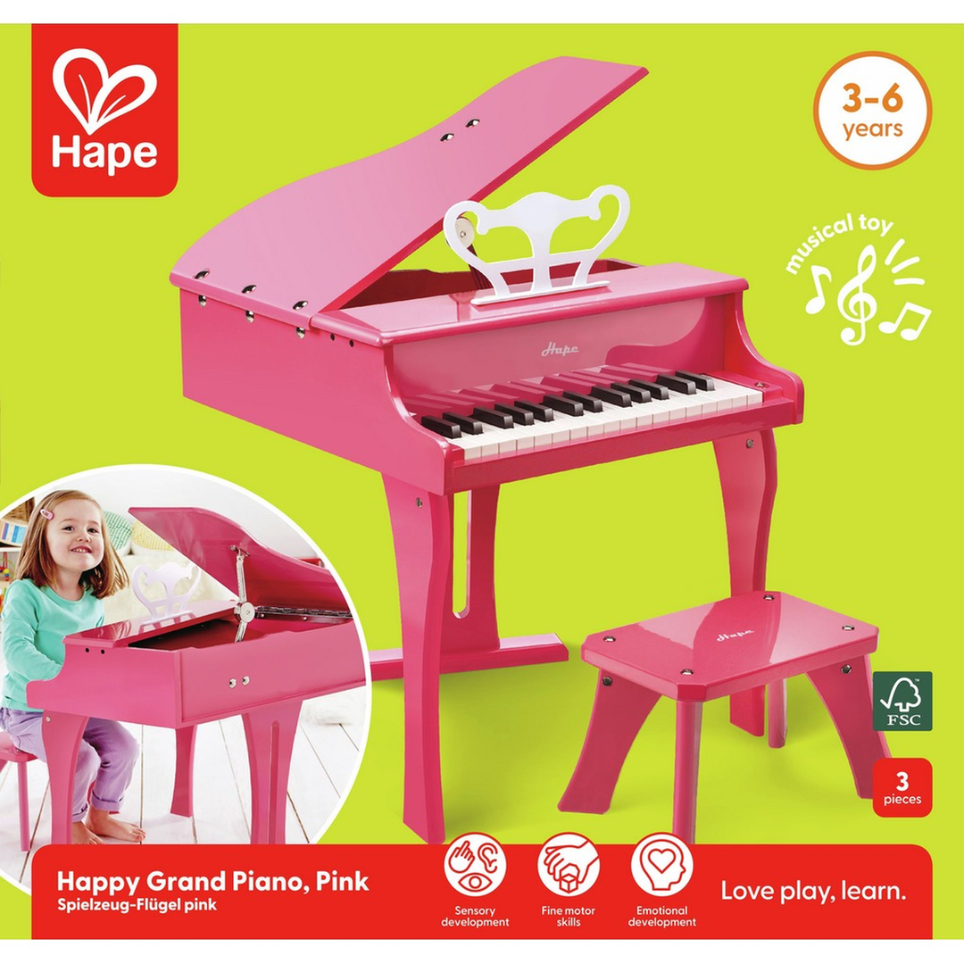 HapeHappyGrandPiano_PinkElegantWoodenToyPianoforEarlyMusicalExploration6943478008885_10_framed - HUNA