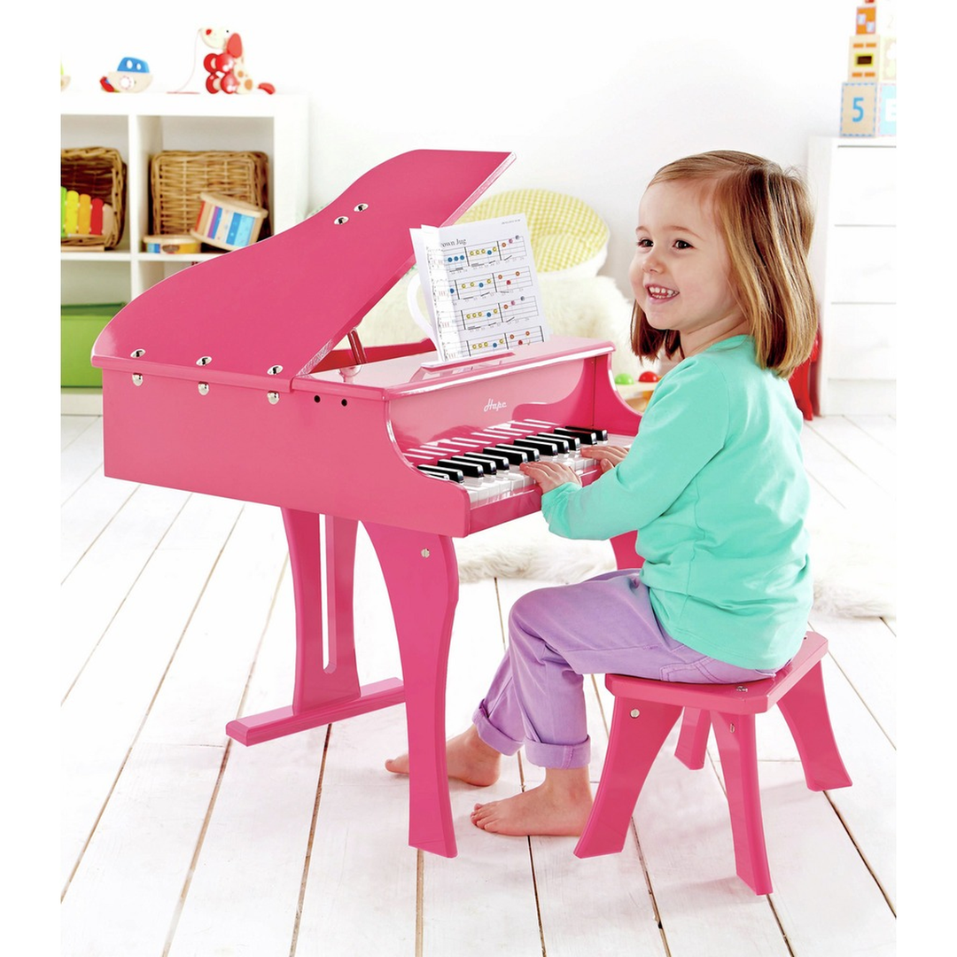 HapeHappyGrandPiano_PinkElegantWoodenToyPianoforEarlyMusicalExploration6943478008885_7_framed - HUNA