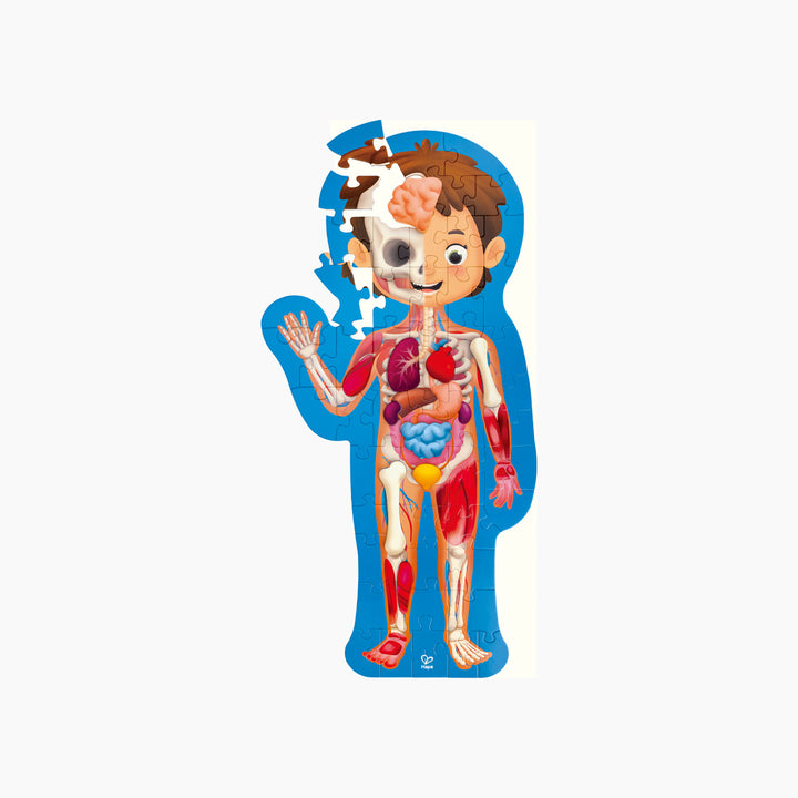Hape Human Body Jigsaw Puzzle 60Pcs W/ 10 Pcs Wooden Body Parts