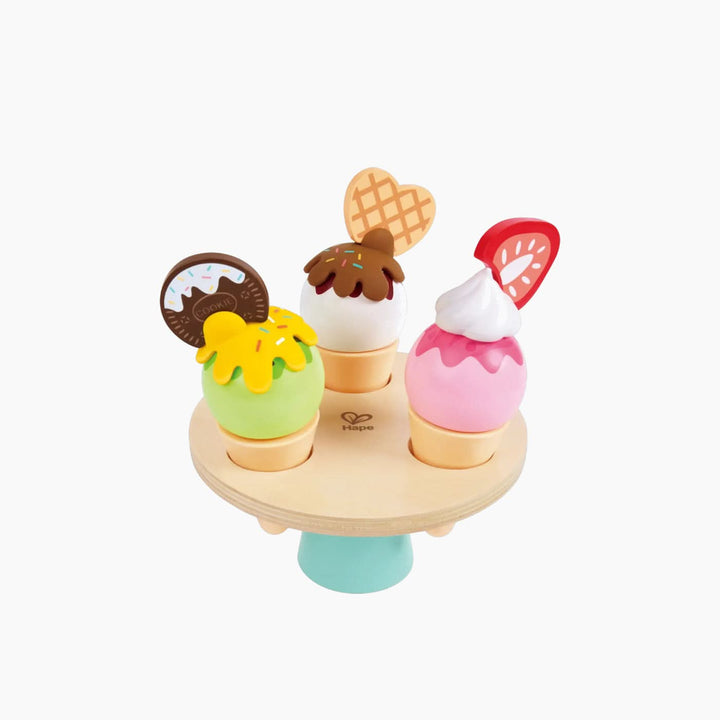 Hape Scoop And Serve Ice Cream Play Set - Pretend Play With Toppings & Rotating Display