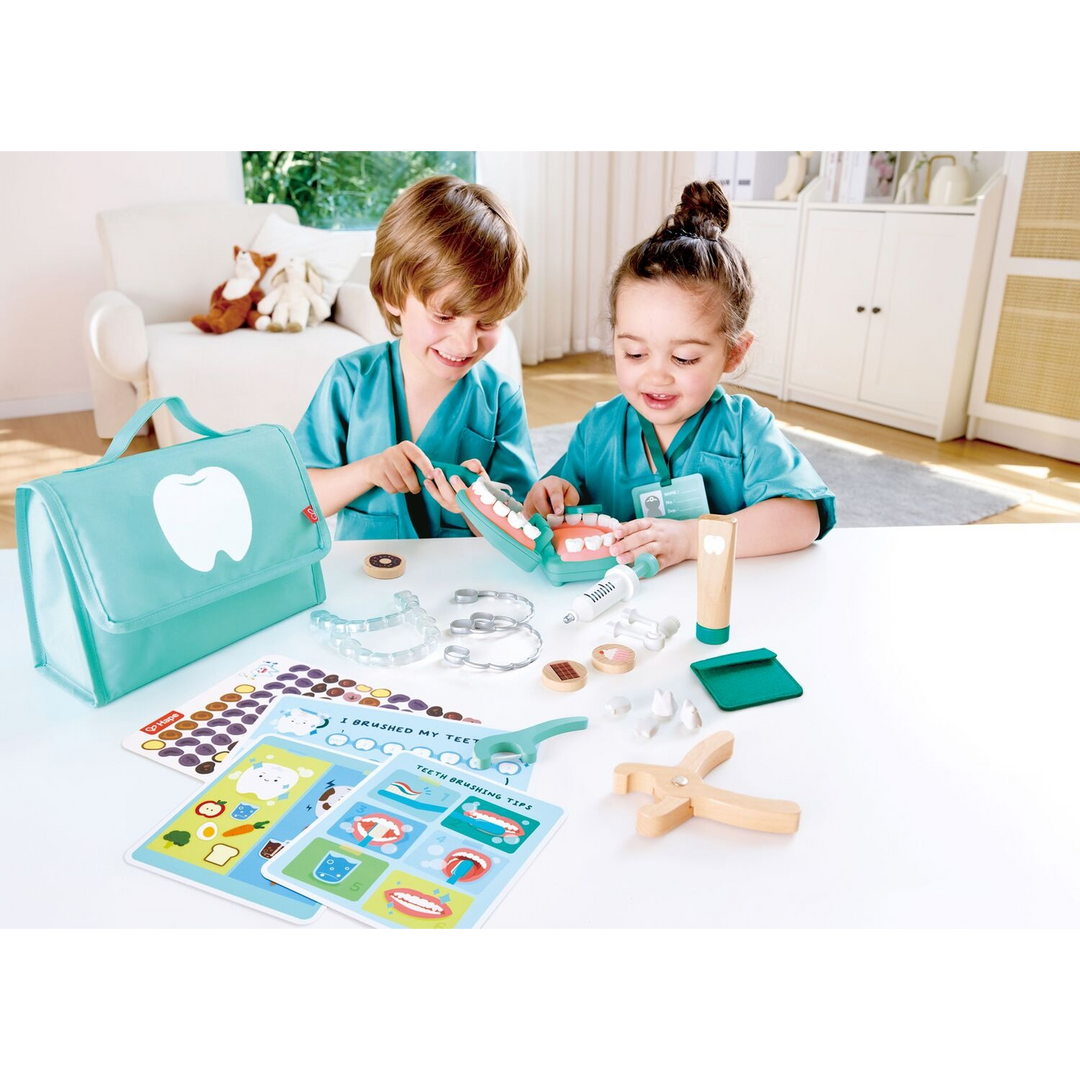 HapeSuperSmileDentalClinicSet_WoodenPretendPlayDentistKitforHealthyHabitsandImaginativeCare6943478051423_2_framed - HUNA