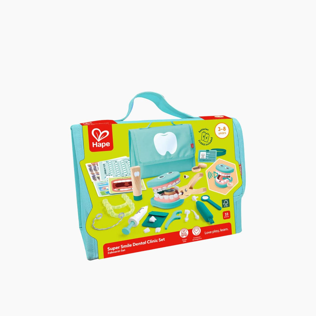 HapeSuperSmileDentalClinicSet_WoodenPretendPlayDentistKitforHealthyHabitsandImaginativeCare6943478051423_formatted - HUNA
