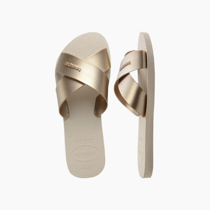 Havaianas Aqua Metal Flip Flops - Beige