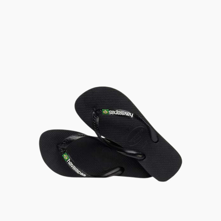 Havaianas Brasil Logo Flip Flops - Black