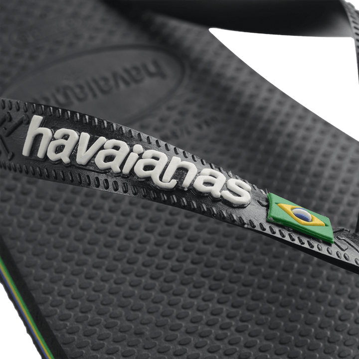 Havaianas Brasil Logo Flip Flops - Black