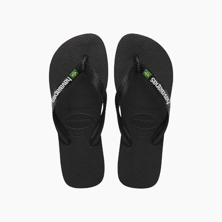 Havaianas Brasil Logo Flip Flops - Black