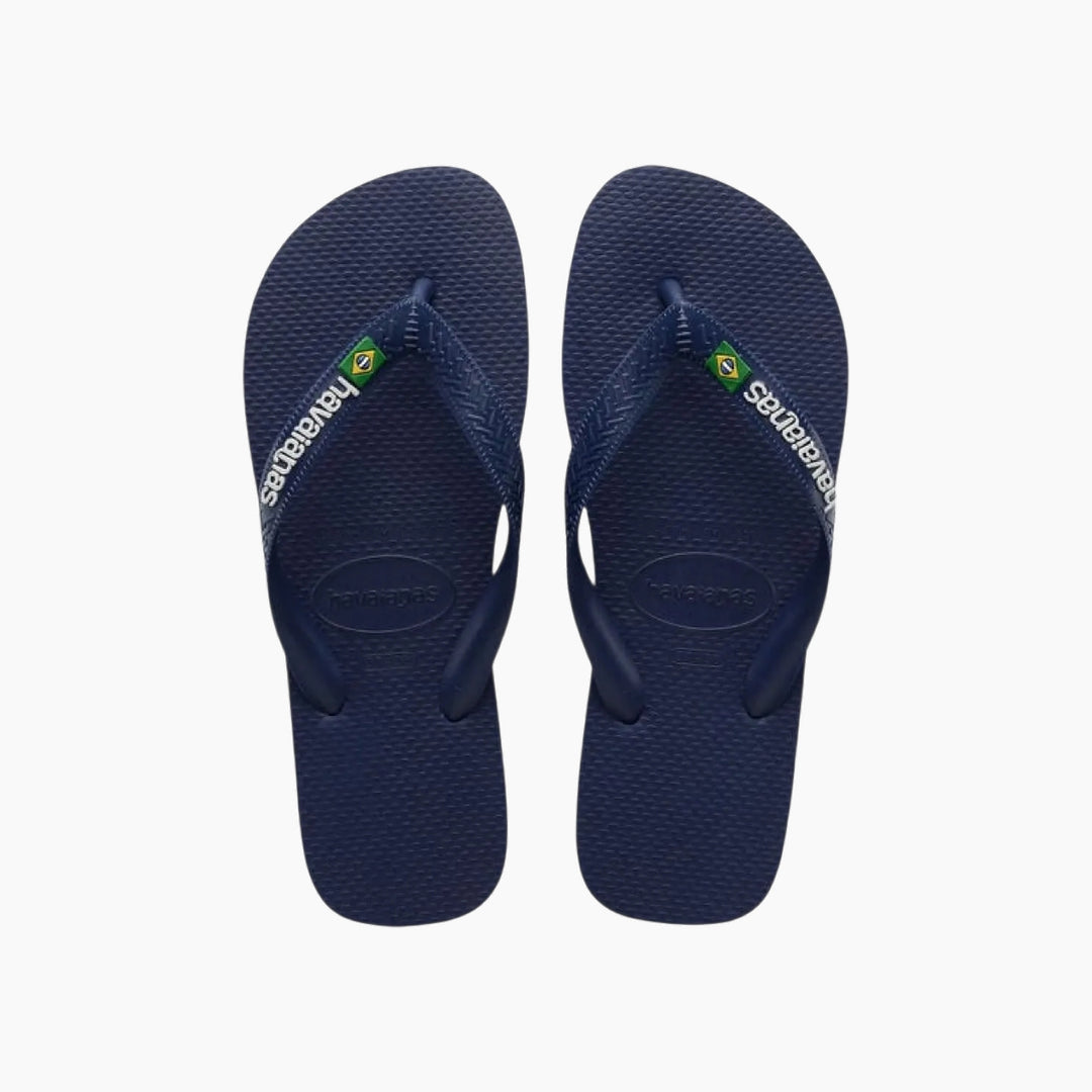 Havaianas Brasil Logo Flip Flops - Navy Blue