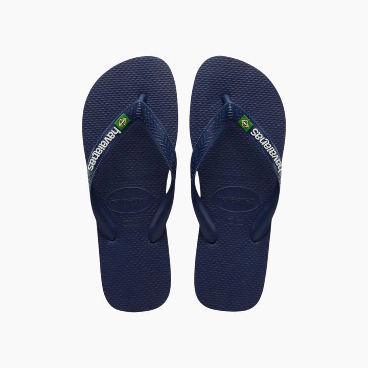 Havaianas Brasil Logo Flip Flops - Navy Blue