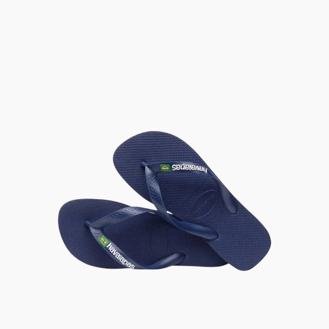Havaianas Brasil Logo Flip Flops - Navy Blue