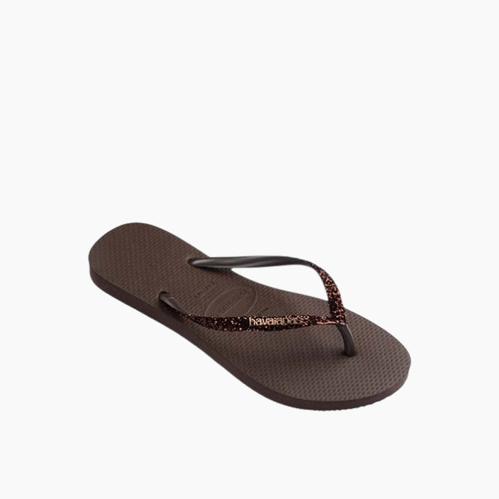 Havaianas Glitter Flip Flops - Dark Brown