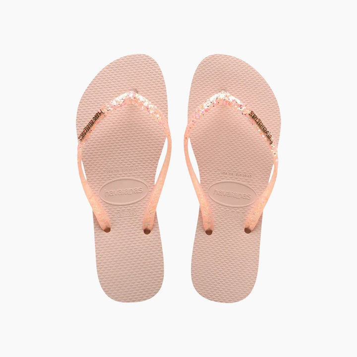 Havaianas Glitter Flourish Flip Flops - Macaron Pink