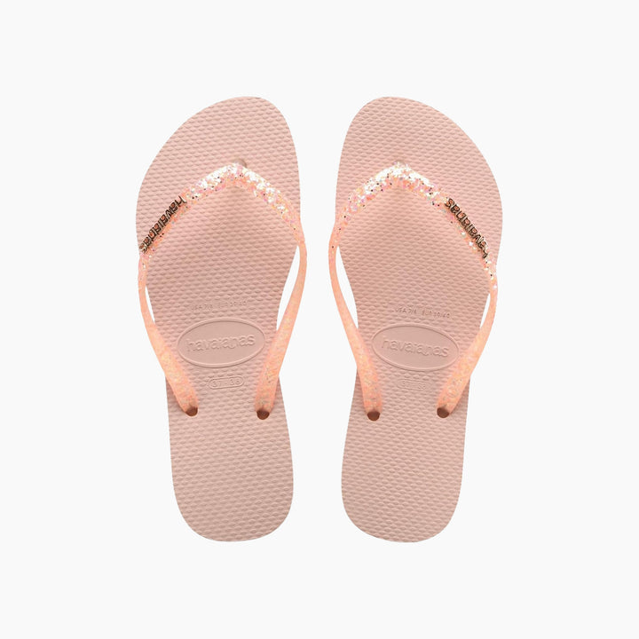 Havaianas Glitter Flourish Flip Flops - Macaron Pink