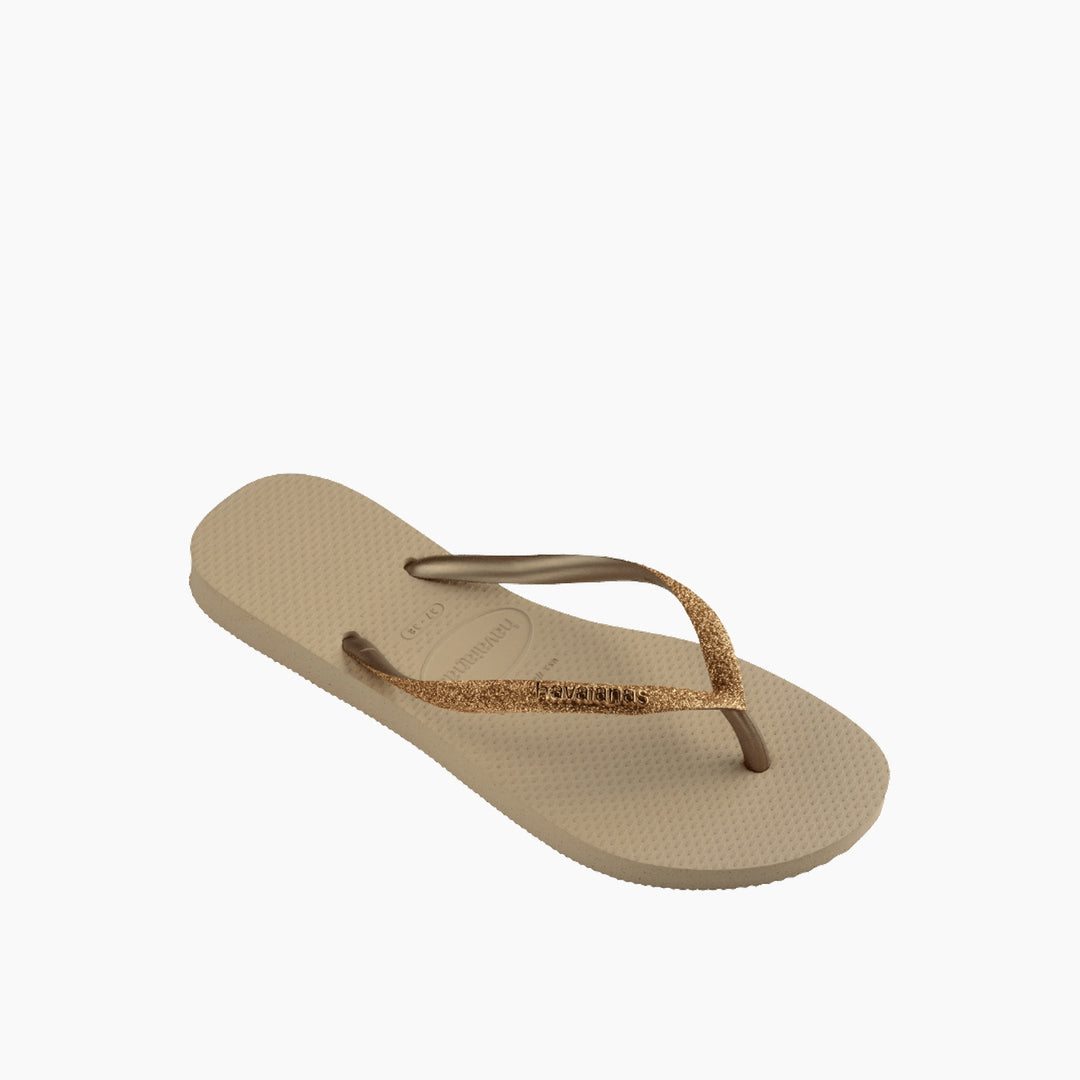 Havaianas Glitter Flip Flops - Golden