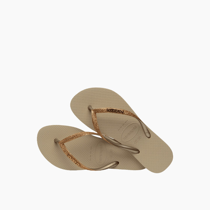 Havaianas Glitter Flip Flops - Golden