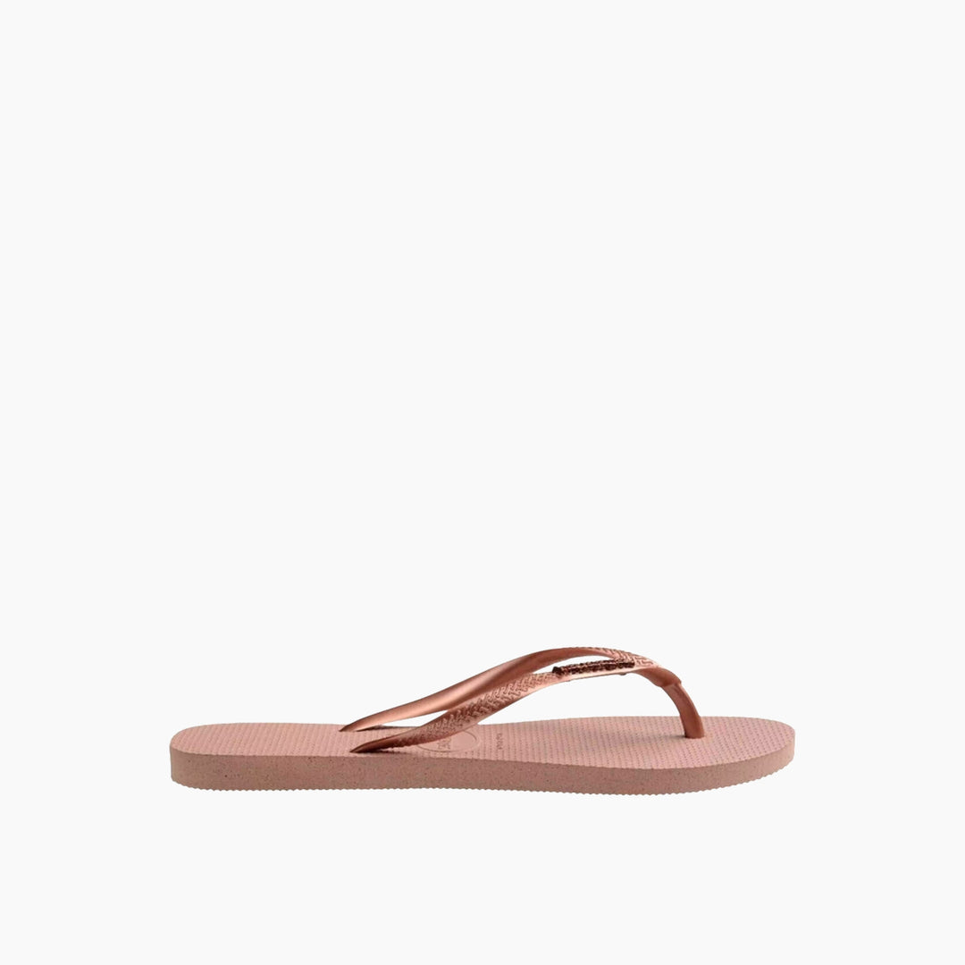 Havaianas Logo Metallic Flip Flops - Rose