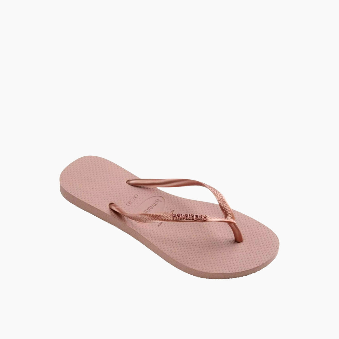 Havaianas Logo Metallic Flip Flops - Rose
