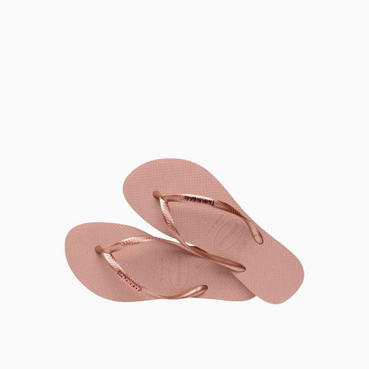 Havaianas Logo Metallic Flip Flops - Rose