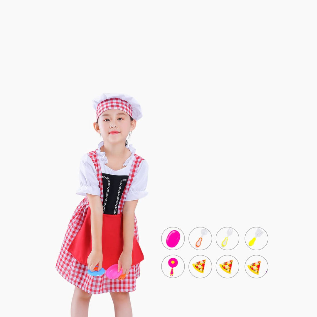 Chef costume set with hat and apron