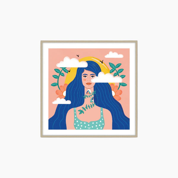 لوحة رأس في السحاب للفنانة آية مبيضين