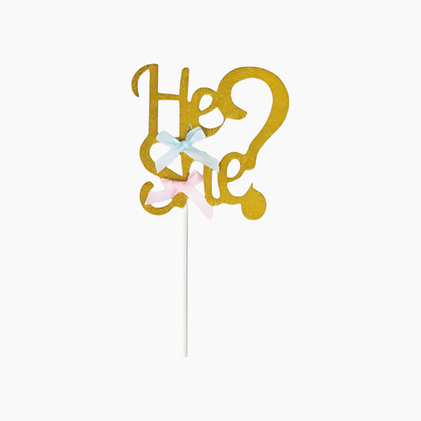 He or She Cake Topper