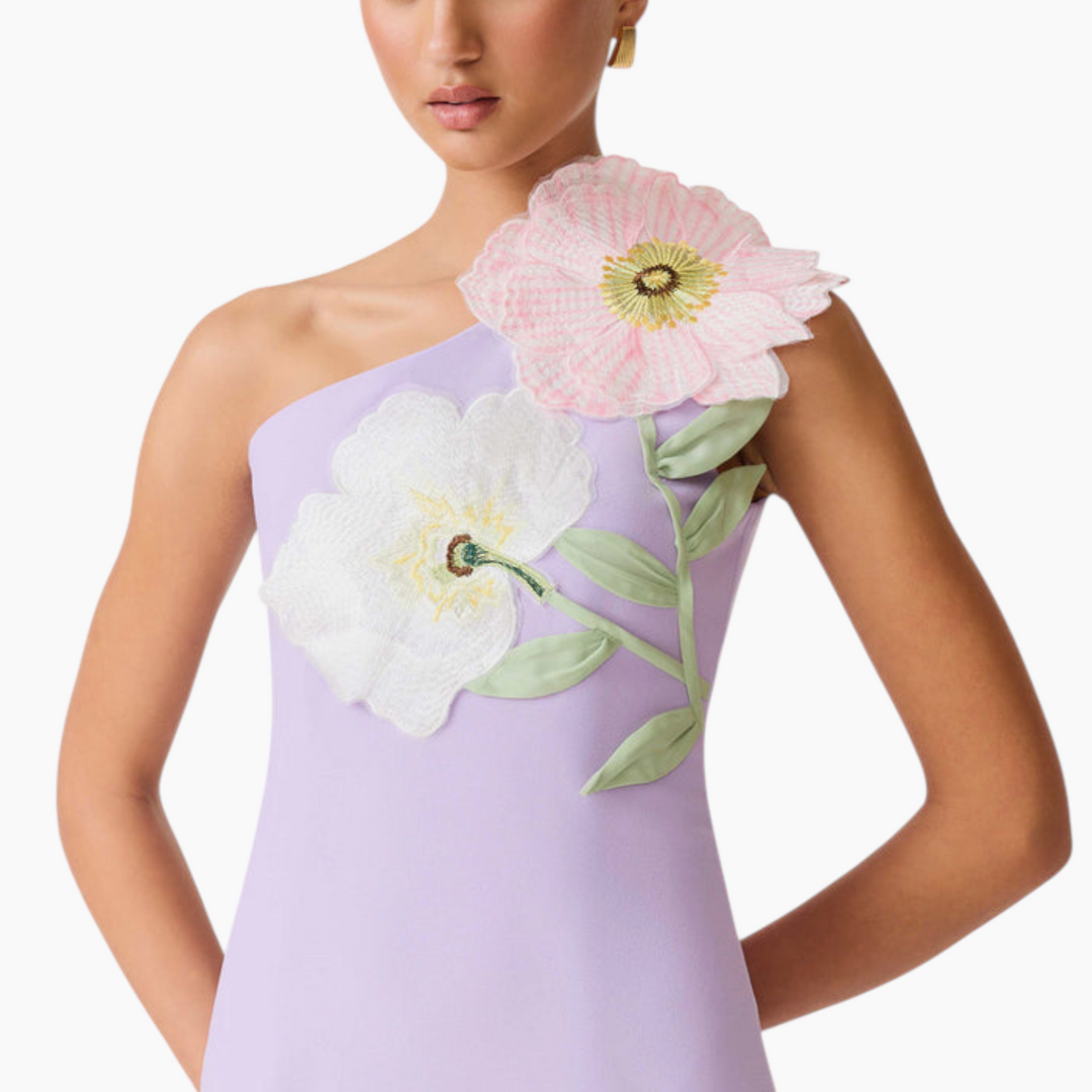 Elliatt Hope One Shoulder Mini Dress in Purple