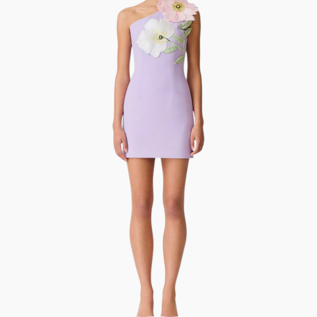Elliatt Hope One Shoulder Mini Dress in Purple