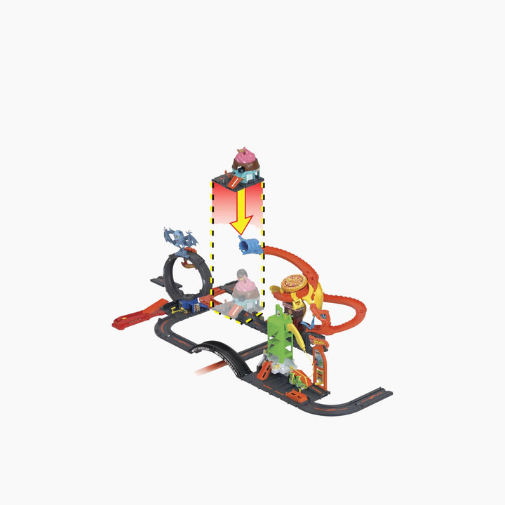 Hot Wheels City Downtown Ice Cream Swirl Track Set