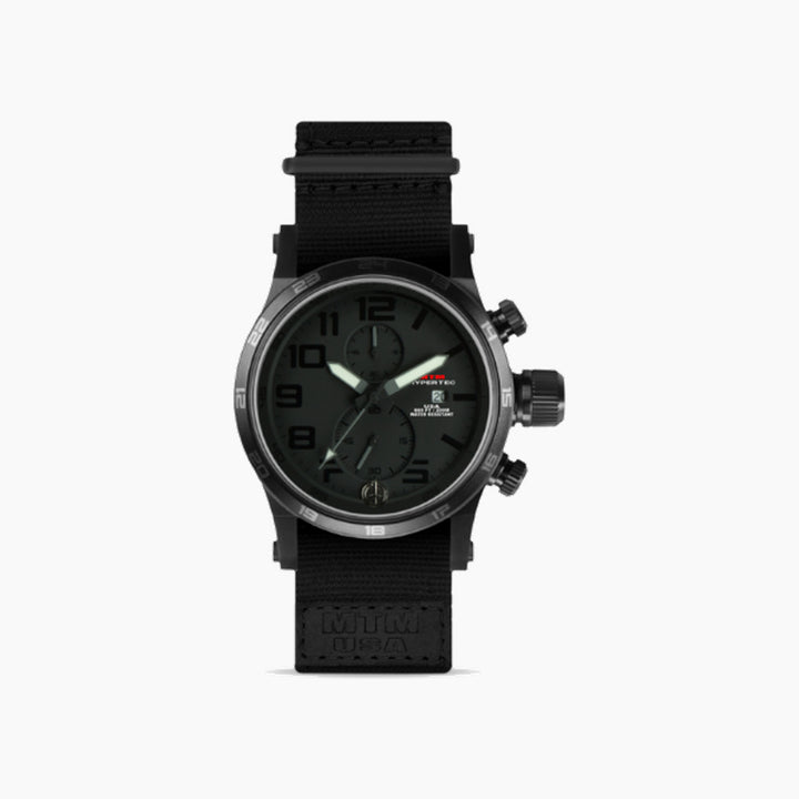 MTM Watches Hypertec Chrono 2B Black - Black and Black 44MM