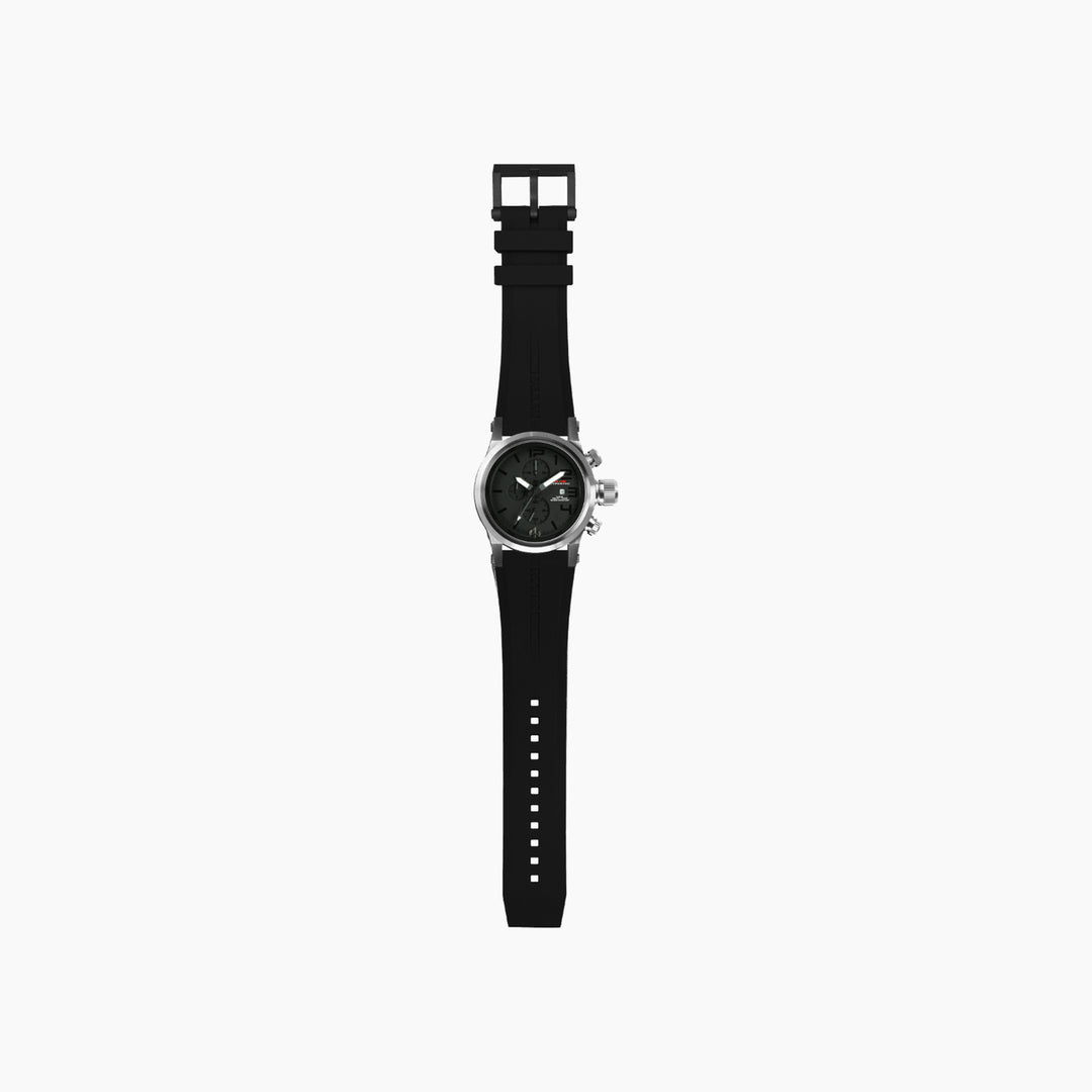 MTM Watches Hypertec Chrono 3 Silver- Black and Black - 44MM