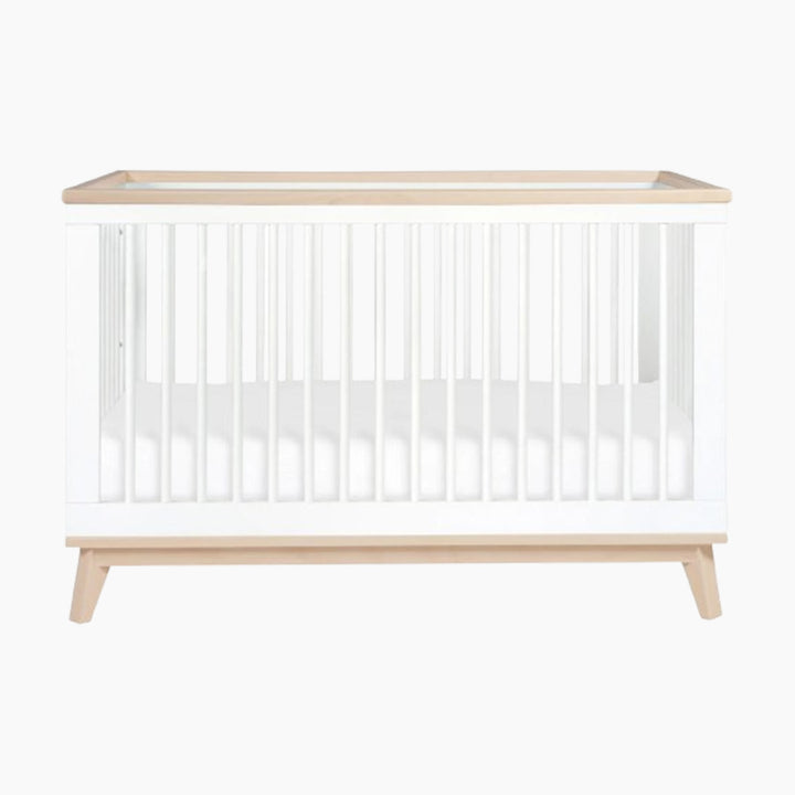 Babyletto Scoot 3-in-1 Convertible Crib - White/Washed Natural - HUNA