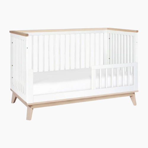 Babyletto Scoot 3-in-1 Convertible Crib - White/Washed Natural - HUNA