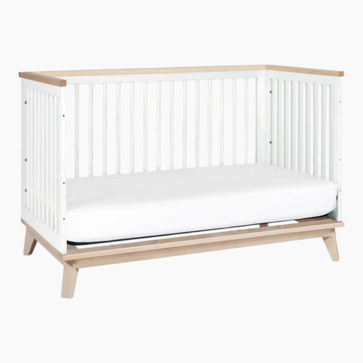 Babyletto Scoot 3-in-1 Convertible Crib - White/Washed Natural - HUNA