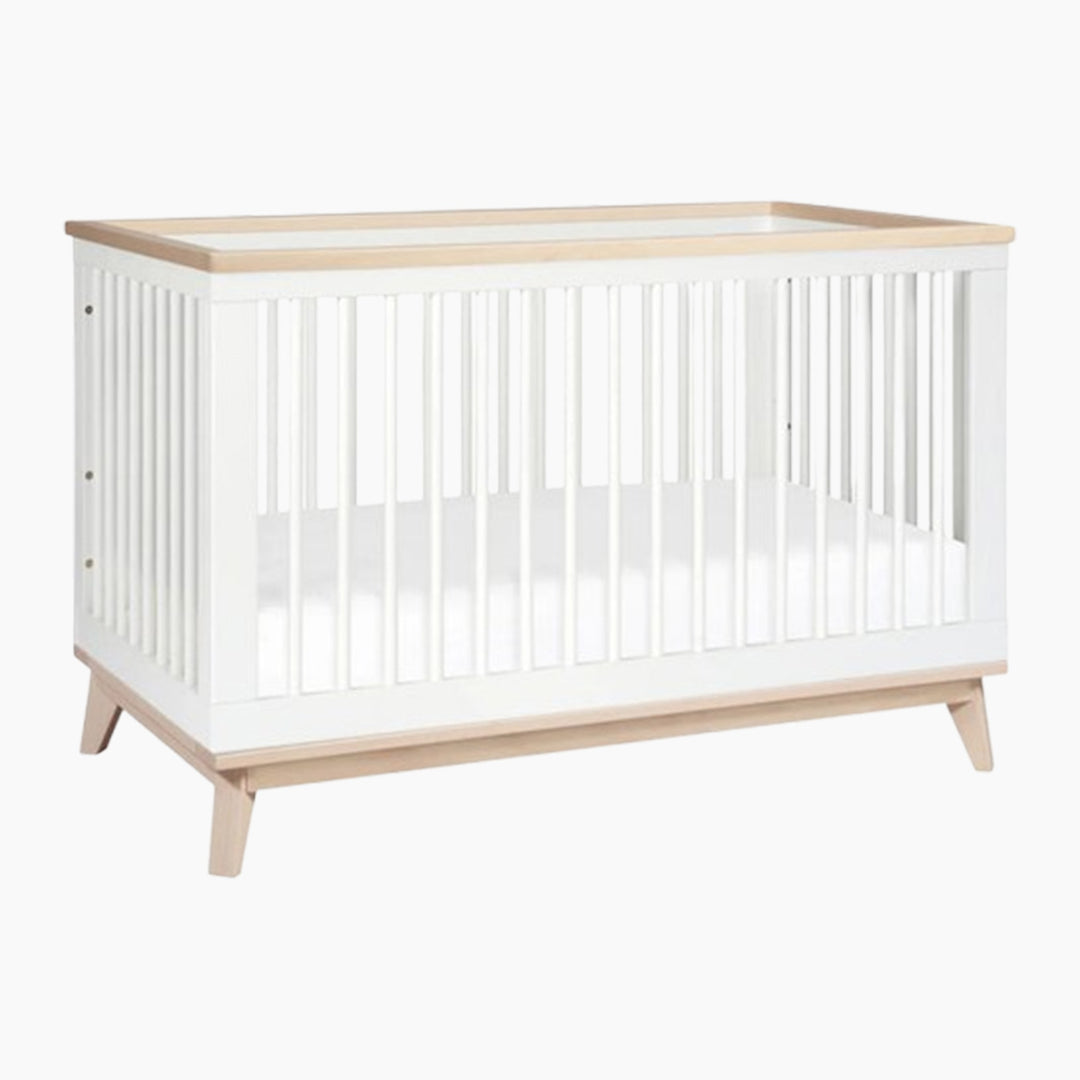 Babyletto Scoot 3-in-1 Convertible Crib - White/Washed Natural - HUNA