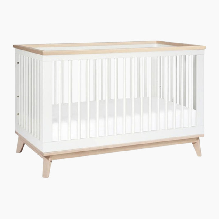 Babyletto Scoot 3-in-1 Convertible Crib - White/Washed Natural - HUNA