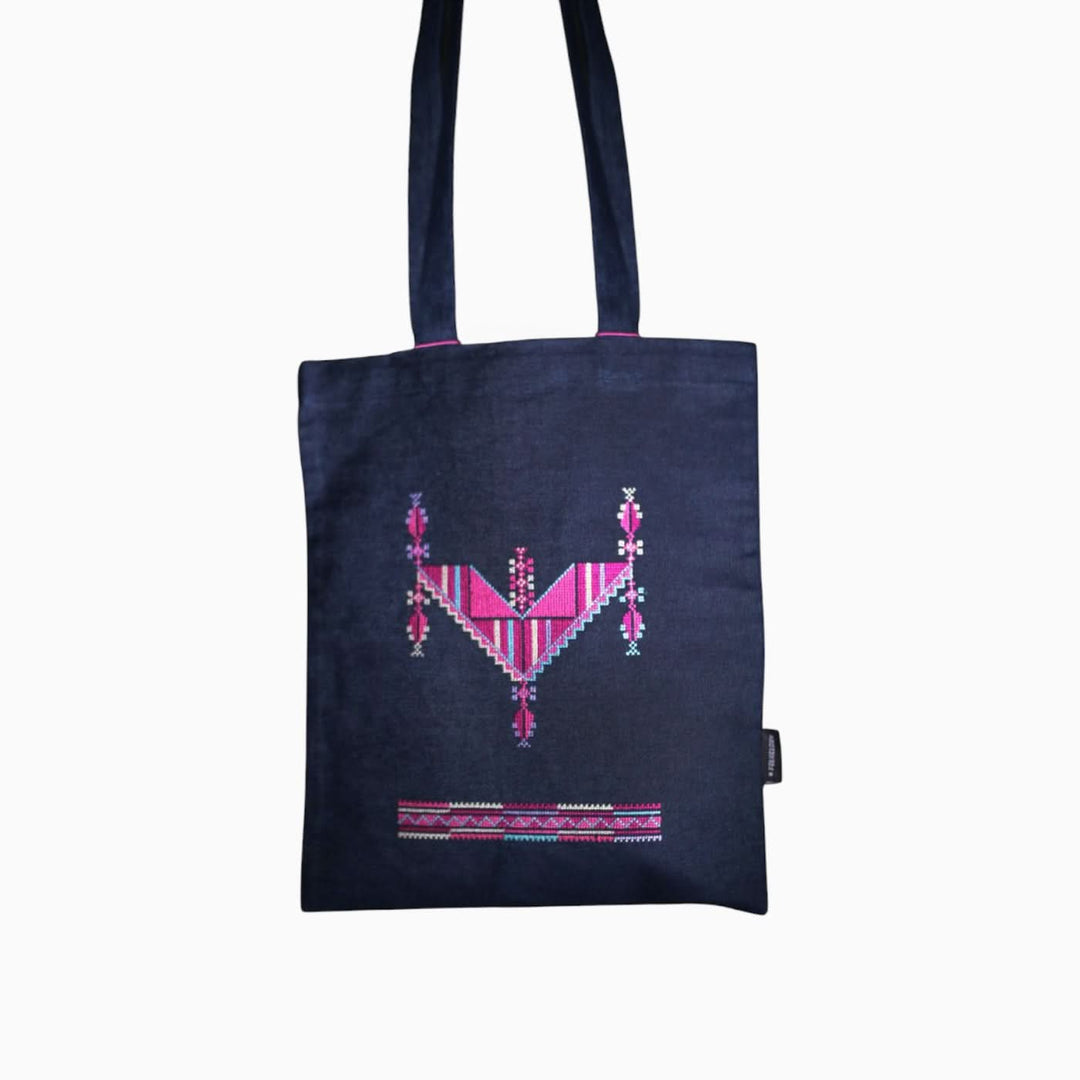 Folkglory Gaza Denim Tote Bag - HUNA