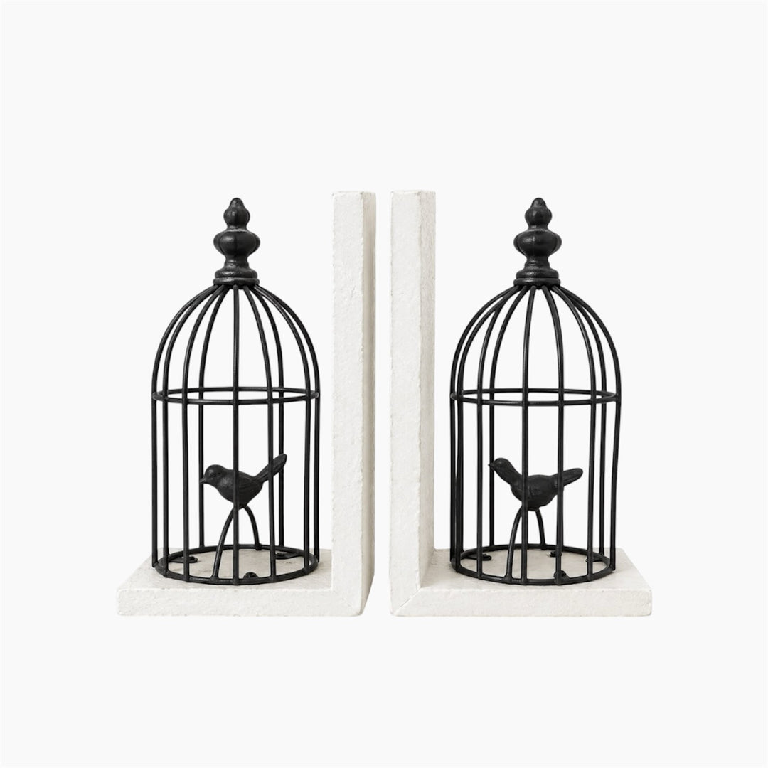 Black Birdcage Bookends