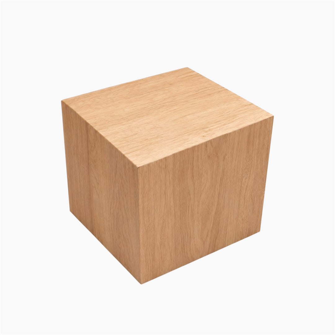 Wood-Look Aluminum Side Table - 40 × 30 cm