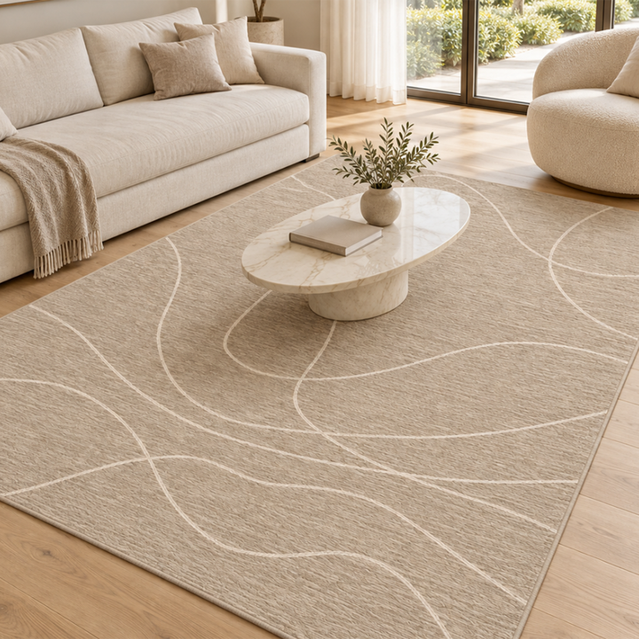 Textured Leaf Pattern Carpet