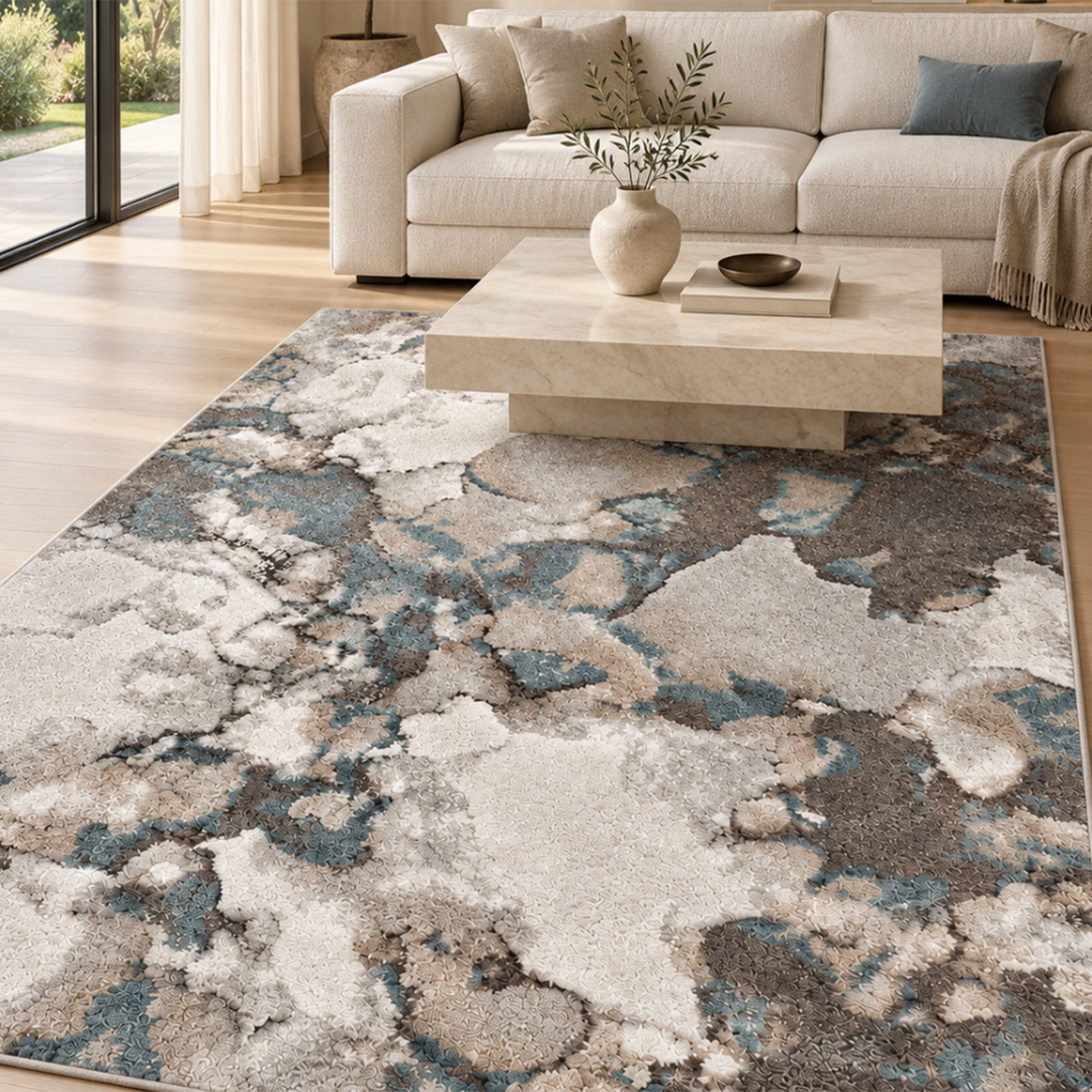 Marble Effect Abstract Rug
