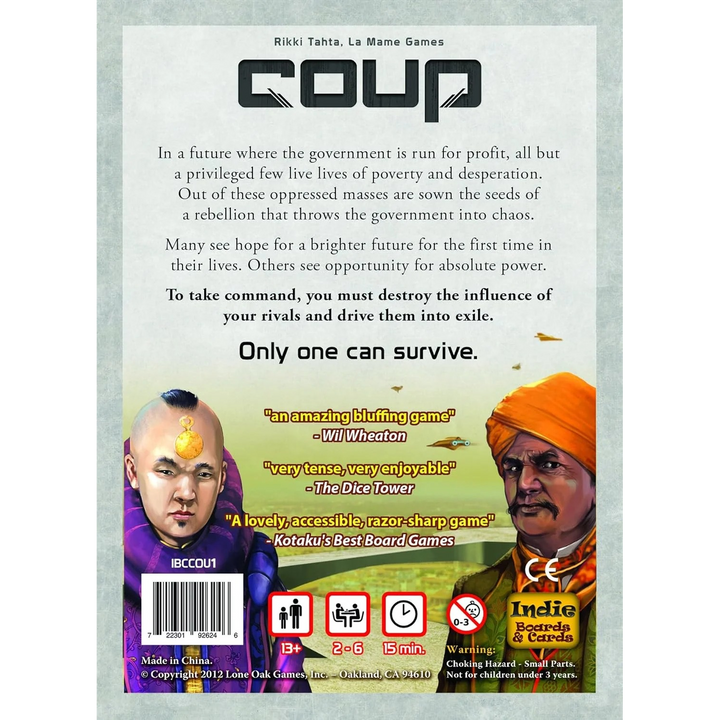 Indie Boards &amp; Cards Coup Strategy Board Game For Children