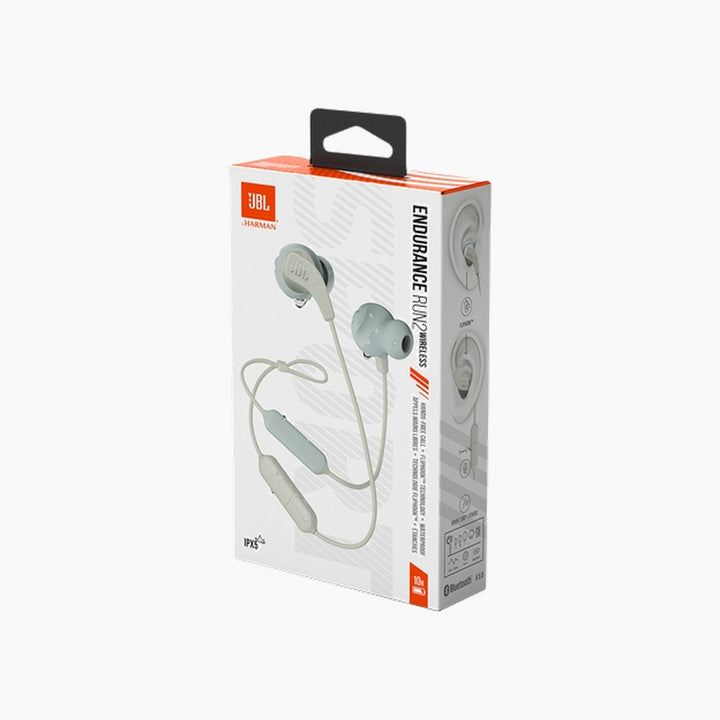 JBL Endurance Run 2 Wired Sports In Ear Headphones Bt White