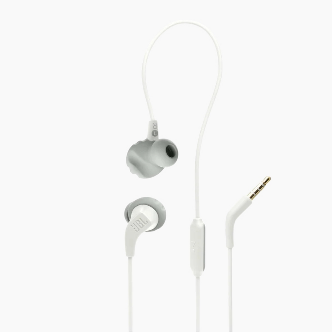 JBL Endurance Run 2 Wired Sports In Ear Headphones White