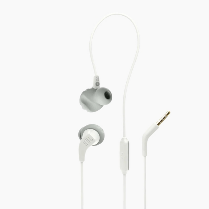 JBL Endurance Run 2 Wired Sports In Ear Headphones White