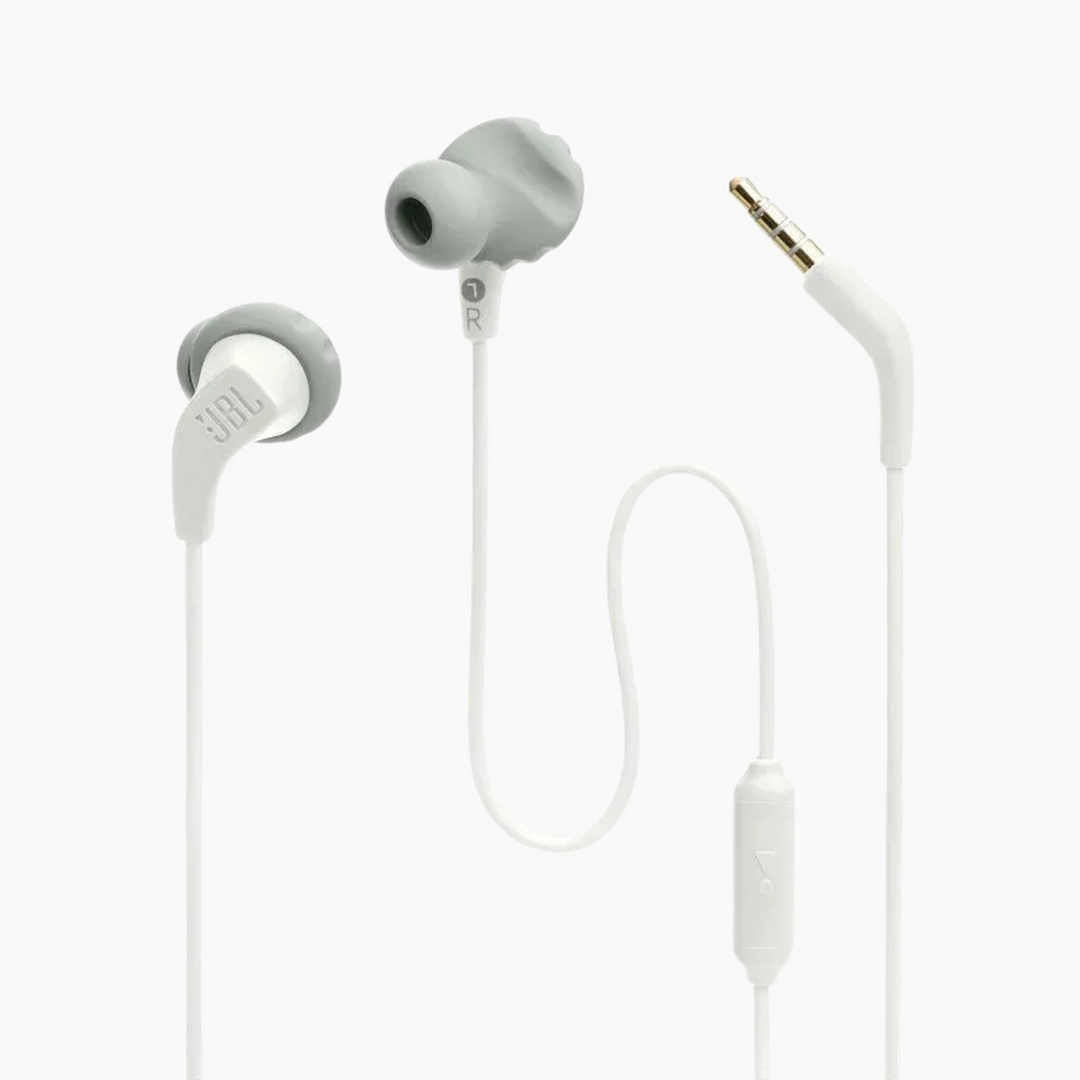JBL Endurance Run 2 Wired Sports In Ear Headphones White