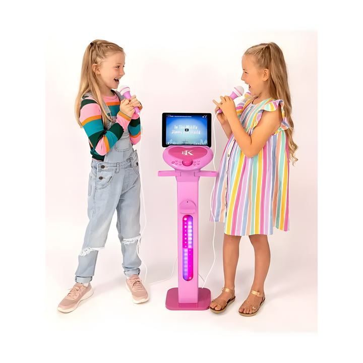 Jhs Bluetooth Kids Singalong Pedestal Karaoke Machine Pink
