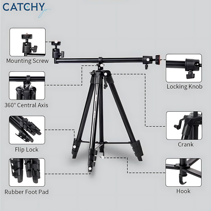 JMARY KP-2207 tripod with camera mount and smartphone holder