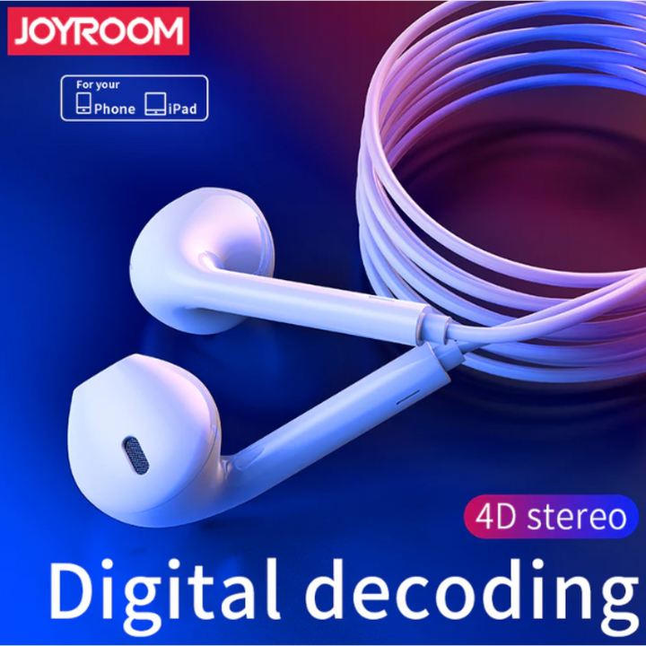 JOYROOM EP3 earphones with comfortable half-ear design and durable TPE cord