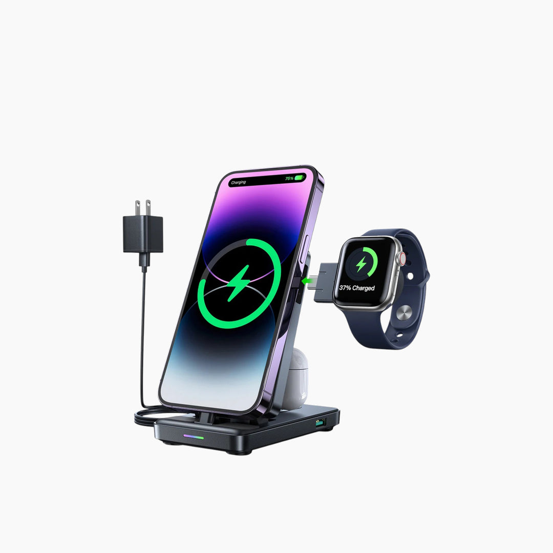 Joyroom 4 in 1 magnetic charging station for phone, earbuds, and smartwatch